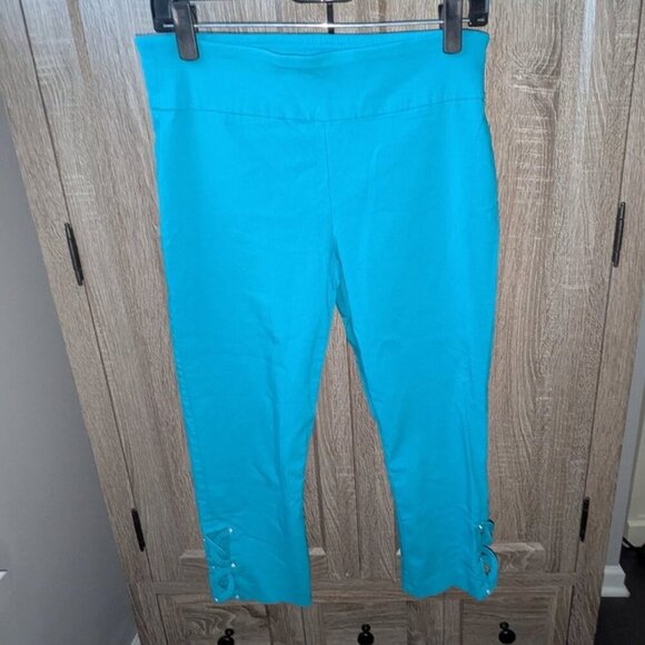 *3 FOR $9* Attyre Crop Capri Length Calf Cut Out Rhinestone Ankle Pull On Pants - Picture 1 of 3